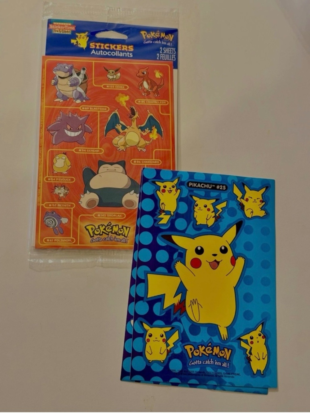 Vintage Nintendo Pokemon StickerTime Stickers Y2K 2000s 90s Set of 4 Sheets
